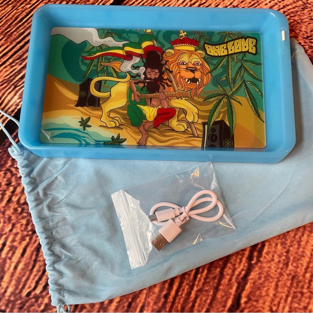 BLUE Bob Marley ONE LOVE Rolling Tray